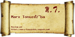 Marx Tonuzóba névjegykártya